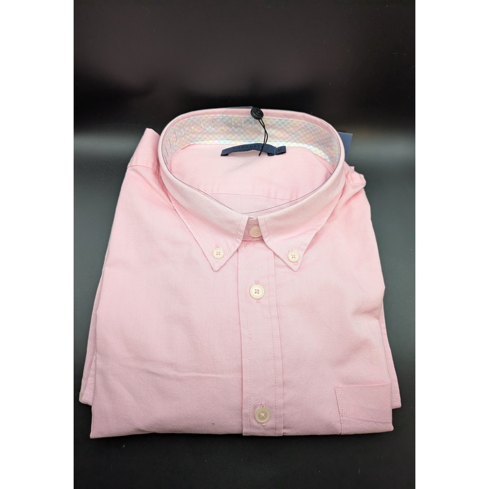 New Men's Pink Long Sleeve Dress Shirt Plaid Collar XL, By Concrete Egypt READ